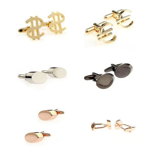 5 Styles Metal Cufflink Cuff Link Set