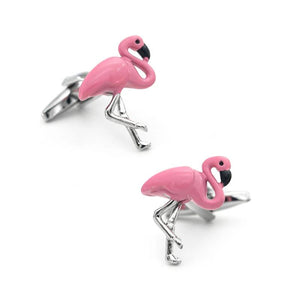 iGame Arrival Flamingo Cuff Links Pink Bird Brass Material Men's Cufflinks
