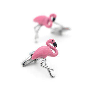 iGame Arrival Flamingo Cuff Links Pink Bird Brass Material Men's Cufflinks