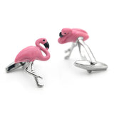 iGame Arrival Flamingo Cuff Links Pink Bird Brass Material Men's Cufflinks
