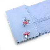 iGame Arrival Flamingo Cuff Links Pink Bird Brass Material Men's Cufflinks