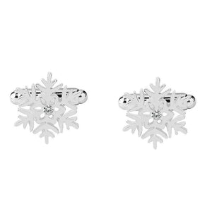 Men's Snowflake Cufflinks Stainless Steel Hollow Snowflake Cufflinks
