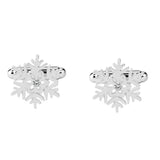Men's Snowflake Cufflinks Stainless Steel Hollow Snowflake Cufflinks