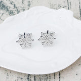 Men's Snowflake Cufflinks Stainless Steel Hollow Snowflake Cufflinks