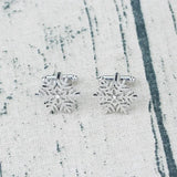 Men's Snowflake Cufflinks Stainless Steel Hollow Snowflake Cufflinks