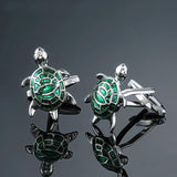 Funny Silvery Green Tortoise Cufflink Wedding Cufflinks