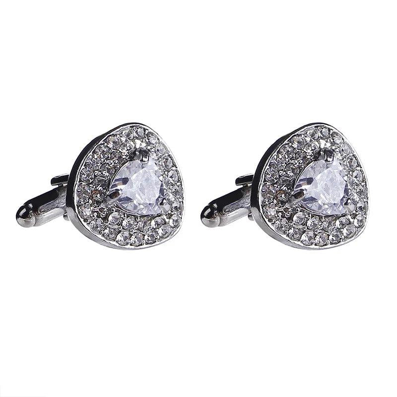 Crystal Enamel Men's Cufflinks Rhinestones French Cuff