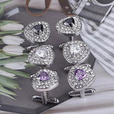 Crystal Enamel Men's Cufflinks Rhinestones French Cuff