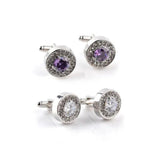 Crystal Enamel Men's Cufflinks Rhinestones French Cuff