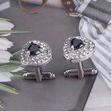 Crystal Enamel Men's Cufflinks Rhinestones French Cuff