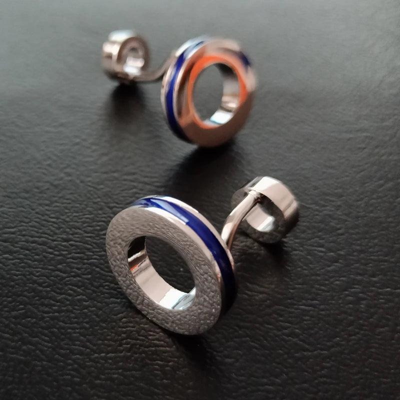 Novelty Round Cufflinks for Men High Enamel Shirt Cuff Links