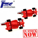 Red Racing Car Cufflink Cuff Link 2 Pairs Set