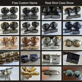 Silver Hollow Heart Pattern Cufflinks for French Shirt