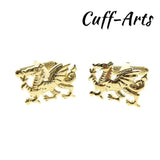 Golden Welsh Dragon Cufflinks for Men