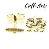 Golden Welsh Dragon Cufflinks for Men