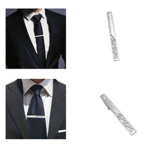 B36D Men Brass Tie Clip with Rhinestones Wedding Party Jewelry