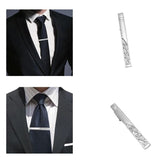 B36D Men Brass Tie Clip with Rhinestones Wedding Party Jewelry