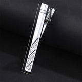 B36D Men Brass Tie Clip with Rhinestones Wedding Party Jewelry