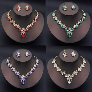 Necklace Earrings Set Bride Jewelry Wedding Accessories