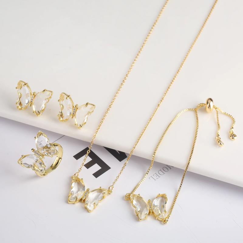 Crystal Insect Butterfly Jewelry Set - High Diamond