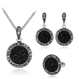 Multicolour Water Drop Crystal Pendant Necklace Earrings Set