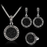 Multicolour Water Drop Crystal Pendant Necklace Earrings Set