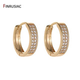 Zircon High Round Earrings for Women