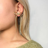 Tassel Bow Earrings Stainless Steel Snake Chain Drop Statement Jewelry