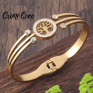 Tree of Life Stainless Steel Bangle Bracelet