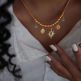 Stainless Steel Gilded Bracelet Necklace Set Bridal Wedding Jewelry