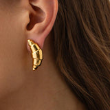 Uworld Croissant Stud Earrings Women 18K Plated Rust Proof Statement Jewelry