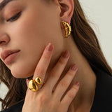 Uworld Croissant Stud Earrings Women 18K Plated Rust Proof Statement Jewelry