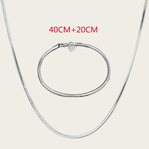 925 Sterling Silver Set: Necklace Bracelet Chain Clasps