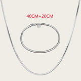 925 Sterling Silver Set: Necklace Bracelet Chain Clasps