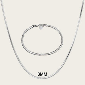 925 Sterling Silver Set: Necklace Bracelet Chain Clasps