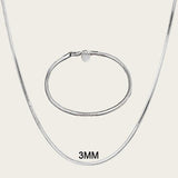 925 Sterling Silver Set: Necklace Bracelet Chain Clasps