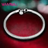 925 Sterling Silver Set: Necklace Bracelet Chain Clasps