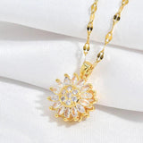 Sunflower Choker Necklace Stainless Steel Jewelry