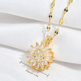 Sunflower Choker Necklace Stainless Steel Jewelry