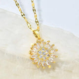 Sunflower Choker Necklace Stainless Steel Jewelry