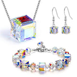 Austrian Sugar Cube Crystal 8mm Jewelry Set