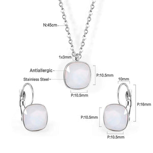 Colorful Crystal Stainless Steel Necklace Set for Women