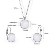 Colorful Crystal Stainless Steel Necklace Set for Women