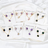 Colorful Crystal Stainless Steel Necklace Set for Women