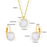 Colorful Crystal Stainless Steel Necklace Set for Women