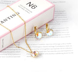 Colorful Crystal Stainless Steel Necklace Set for Women