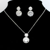 Gourd Zircon Pendant Necklace Earring Set Steel Chain Jewelry Women