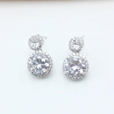 Gourd Zircon Pendant Necklace Earring Set Steel Chain Jewelry Women
