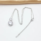 Gourd Zircon Pendant Necklace Earring Set Steel Chain Jewelry Women