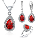 Purple Cubic Zirconia CZ Silver Jewelry Set